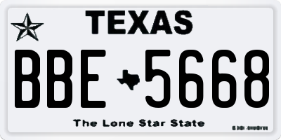 TX license plate BBE5668