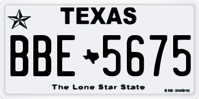 TX license plate BBE5675