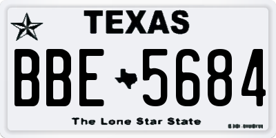 TX license plate BBE5684