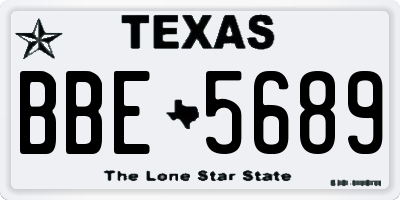 TX license plate BBE5689