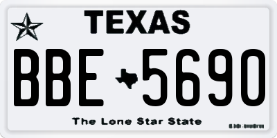 TX license plate BBE5690