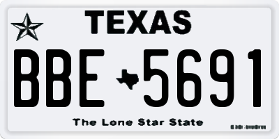 TX license plate BBE5691