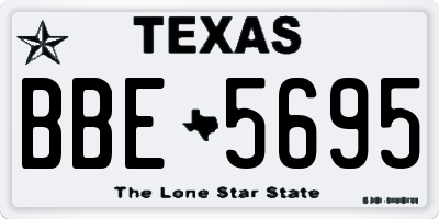 TX license plate BBE5695