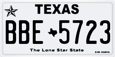 TX license plate BBE5723