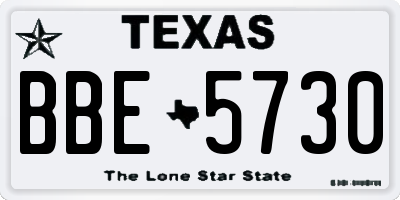 TX license plate BBE5730