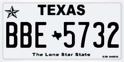 TX license plate BBE5732