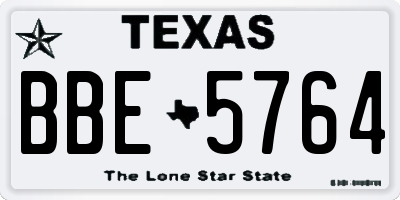 TX license plate BBE5764