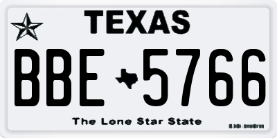TX license plate BBE5766