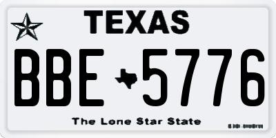 TX license plate BBE5776