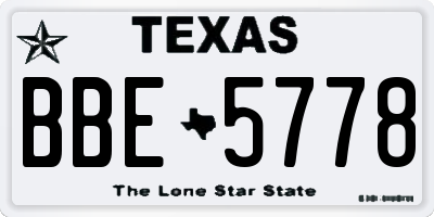 TX license plate BBE5778