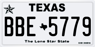 TX license plate BBE5779