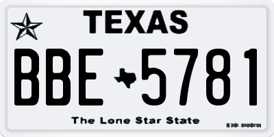 TX license plate BBE5781