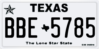 TX license plate BBE5785