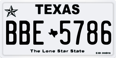 TX license plate BBE5786