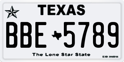 TX license plate BBE5789
