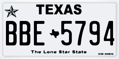TX license plate BBE5794