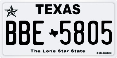 TX license plate BBE5805