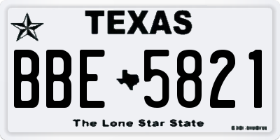TX license plate BBE5821