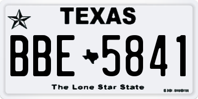 TX license plate BBE5841