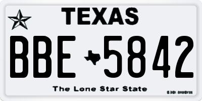 TX license plate BBE5842