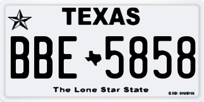 TX license plate BBE5858