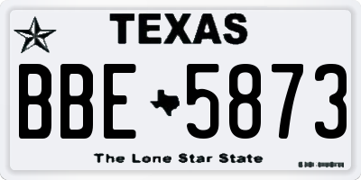 TX license plate BBE5873