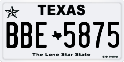 TX license plate BBE5875