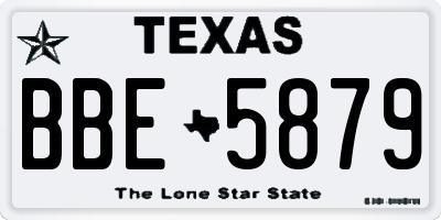 TX license plate BBE5879