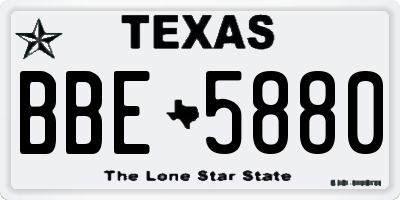 TX license plate BBE5880