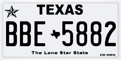 TX license plate BBE5882