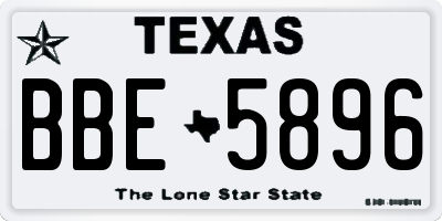 TX license plate BBE5896