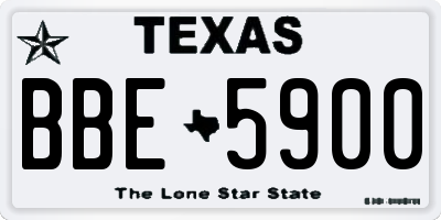 TX license plate BBE5900