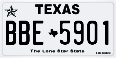 TX license plate BBE5901