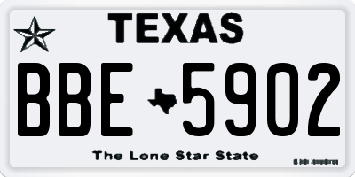 TX license plate BBE5902