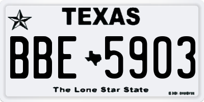 TX license plate BBE5903