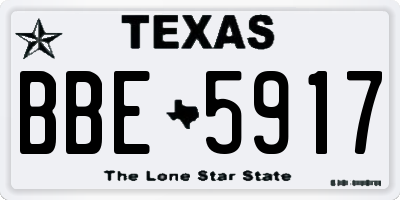 TX license plate BBE5917