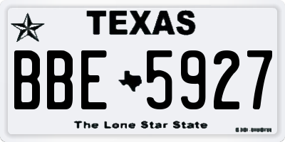 TX license plate BBE5927