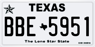 TX license plate BBE5951