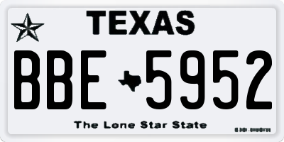 TX license plate BBE5952