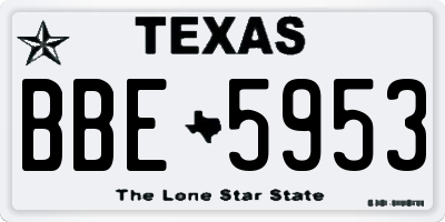 TX license plate BBE5953