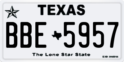 TX license plate BBE5957