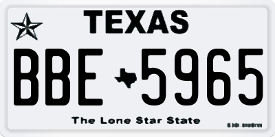 TX license plate BBE5965