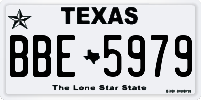 TX license plate BBE5979