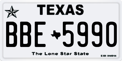 TX license plate BBE5990