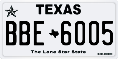 TX license plate BBE6005