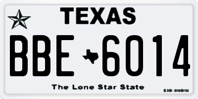 TX license plate BBE6014