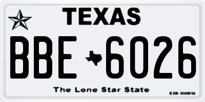 TX license plate BBE6026