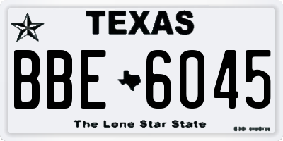 TX license plate BBE6045