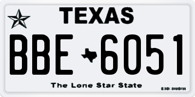 TX license plate BBE6051