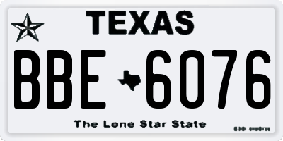 TX license plate BBE6076
